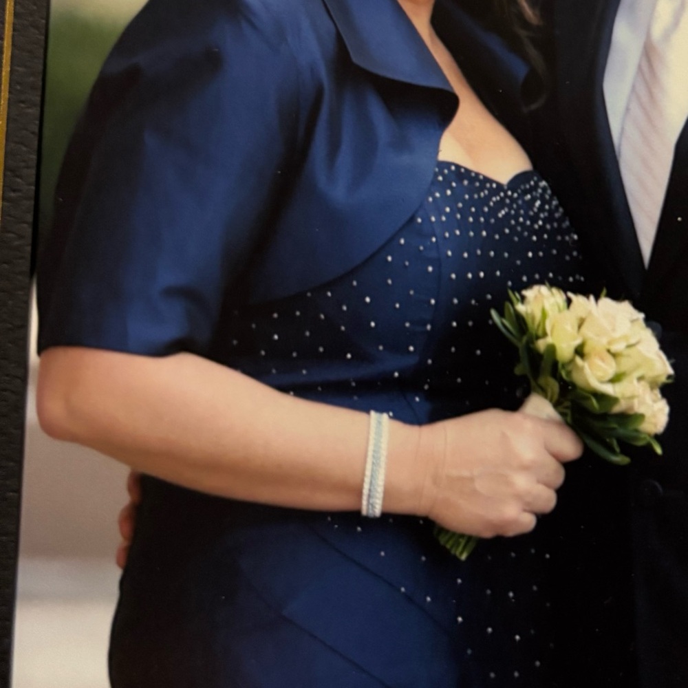 Elegant Navy Blue Dress with Jacket